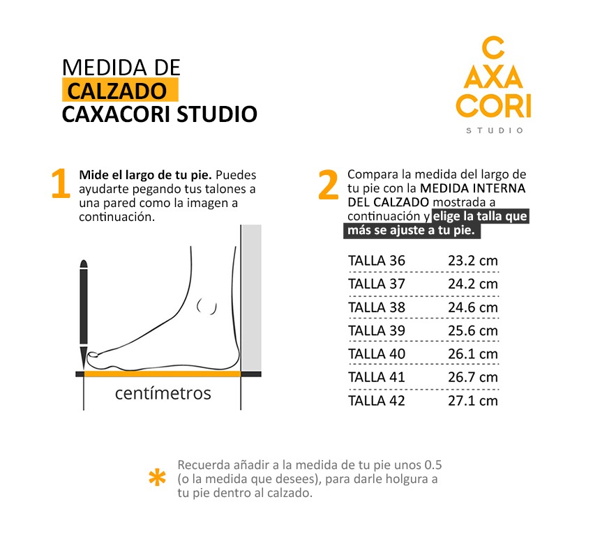 Medida de calzado Caxacori Studio